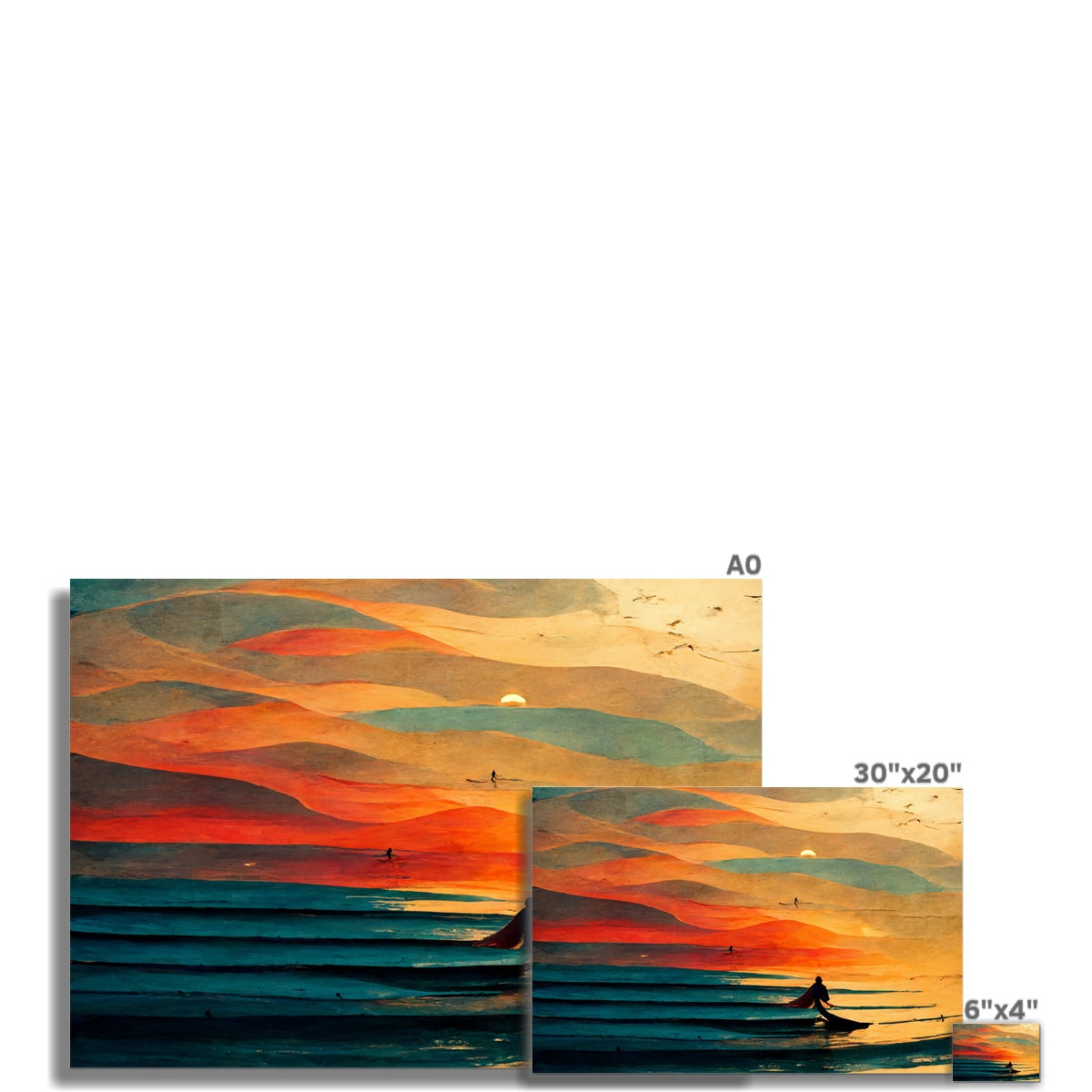 Sunset Swell Rolled Eco Canvas