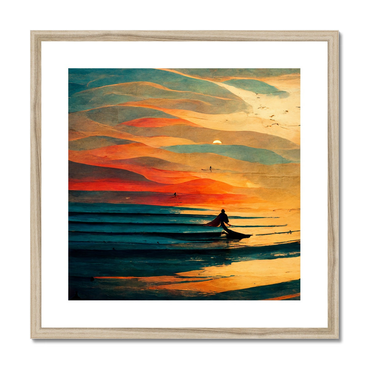 Sunset Swell Framed & Mounted Print