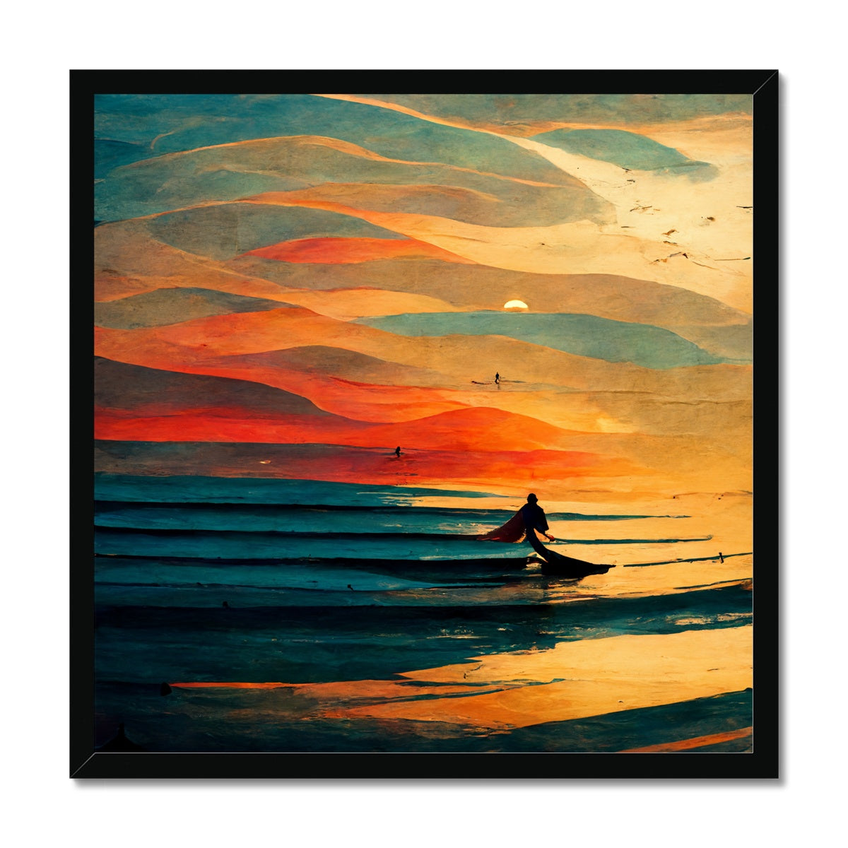 Sunset Swell Framed Print