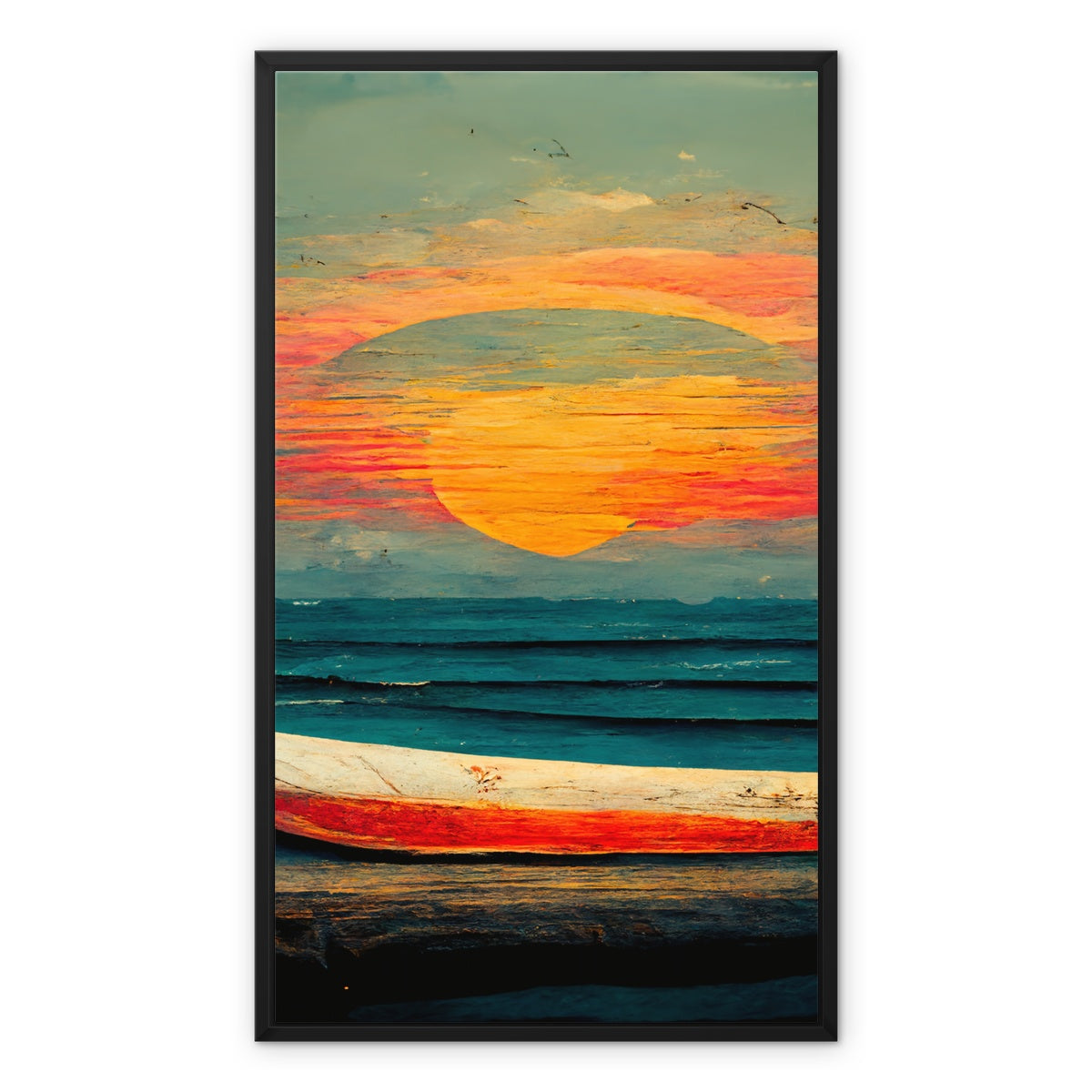 Longboard Livin Framed Canvas