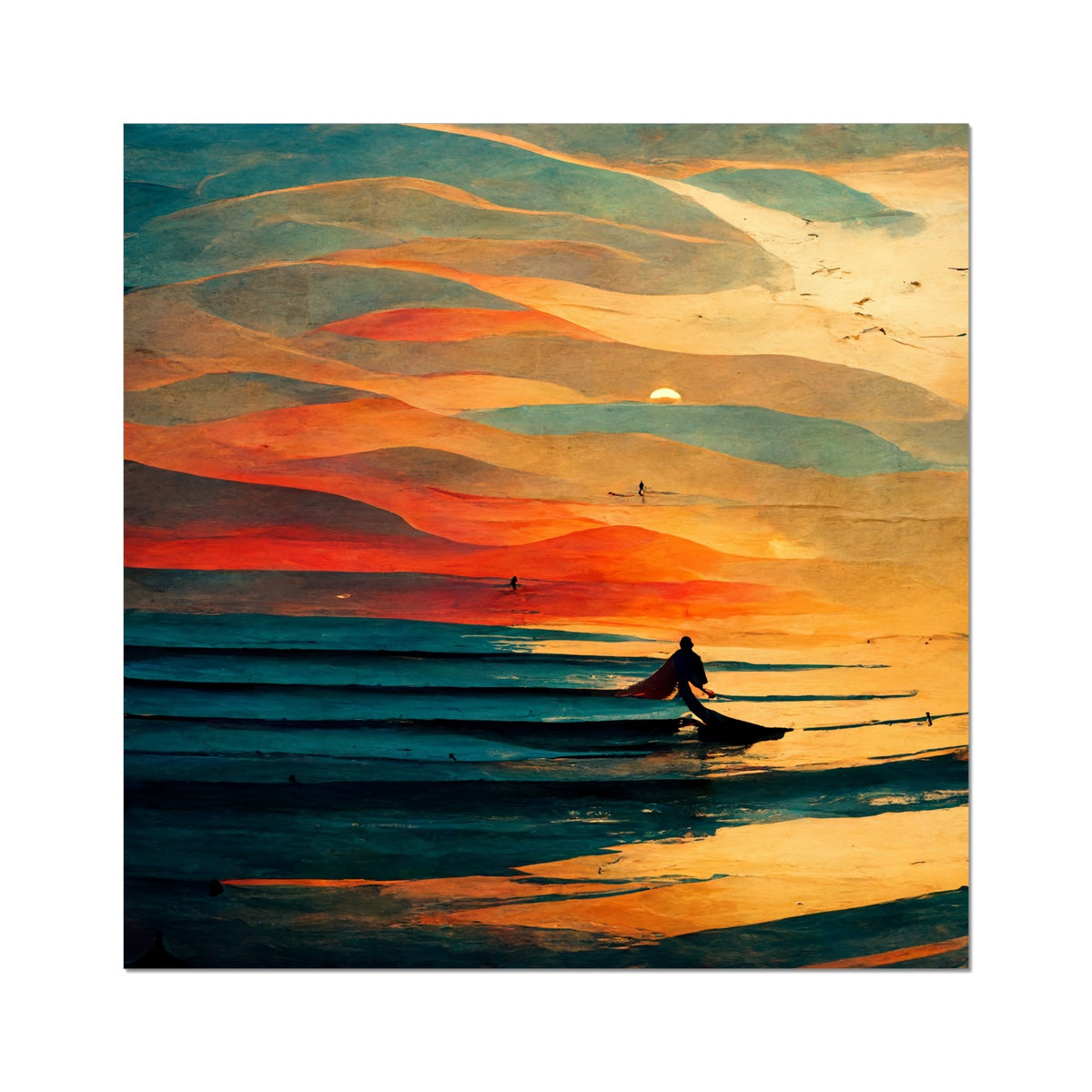 Sunset Swell Rolled Eco Canvas