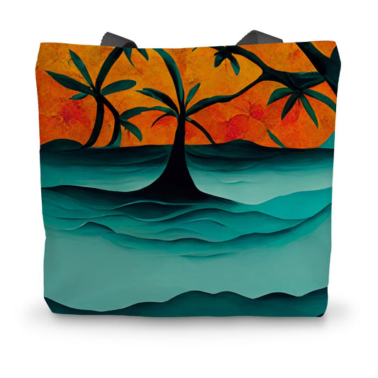 Tides of Palm Canvas Tote Bag