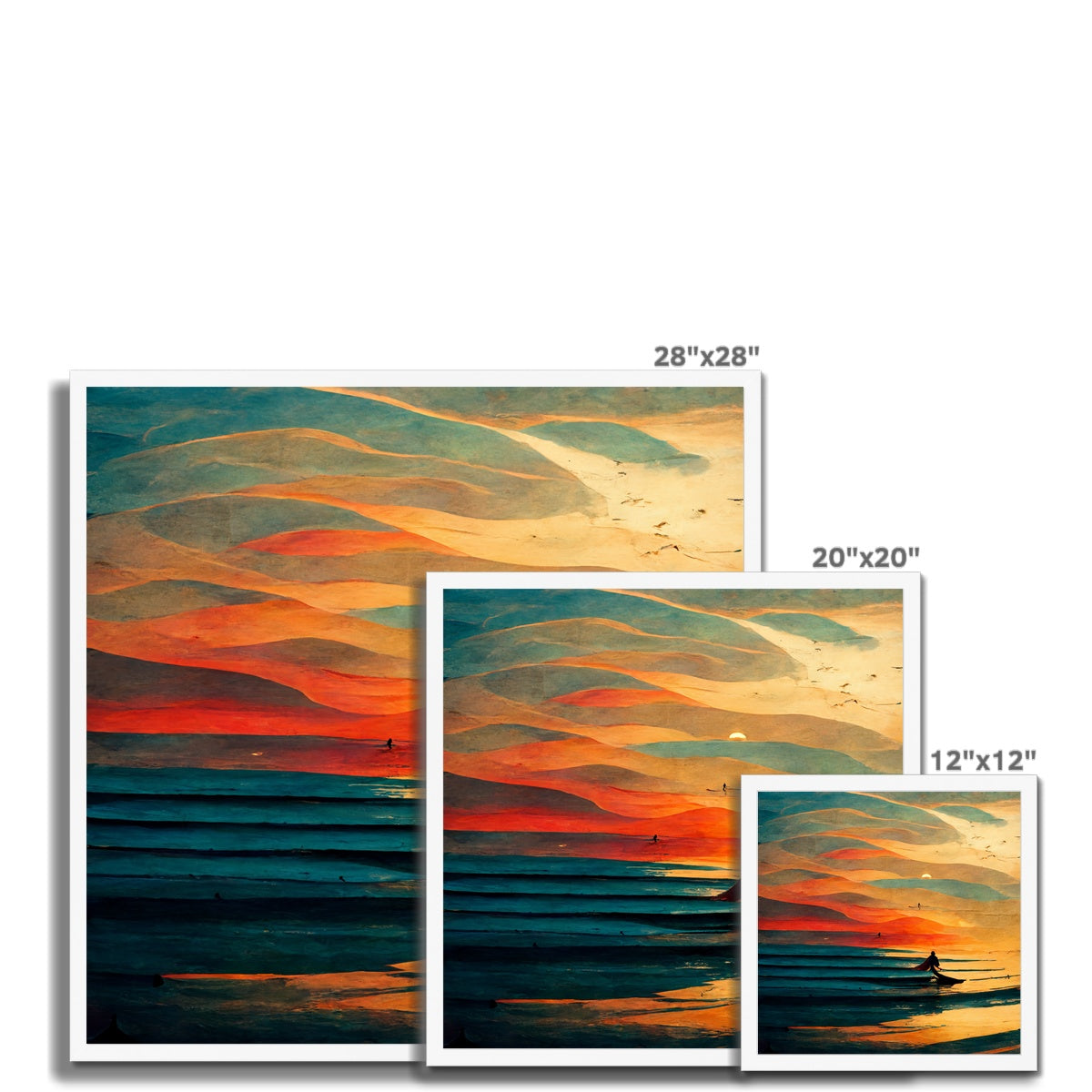 Sunset Swell Framed Print