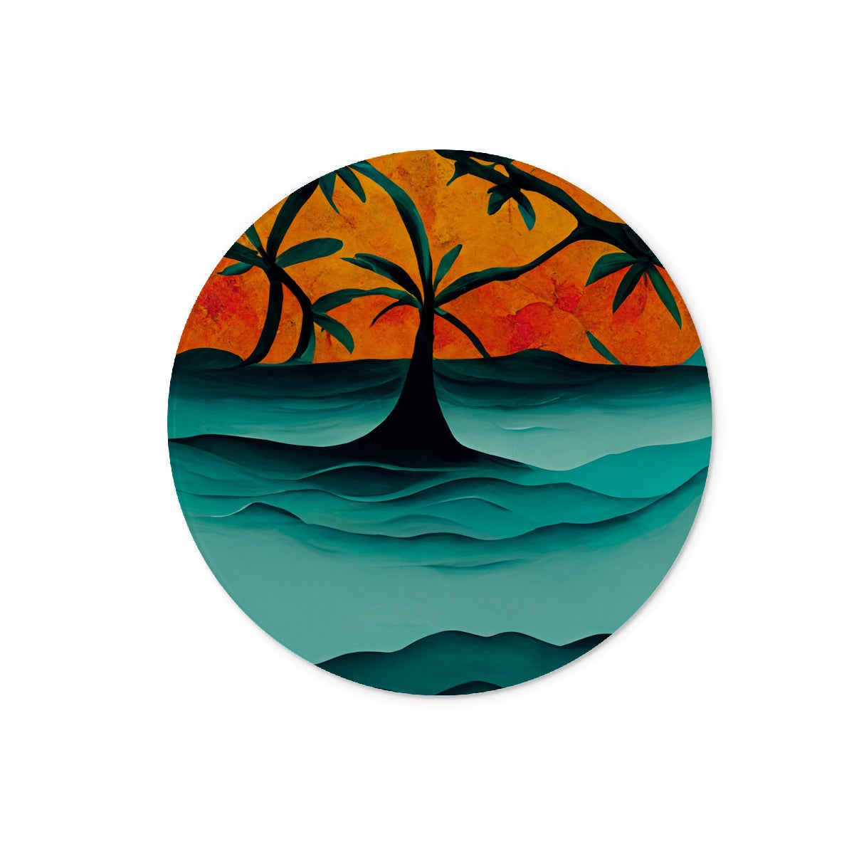 Tides of Palm Glass Chopping Board